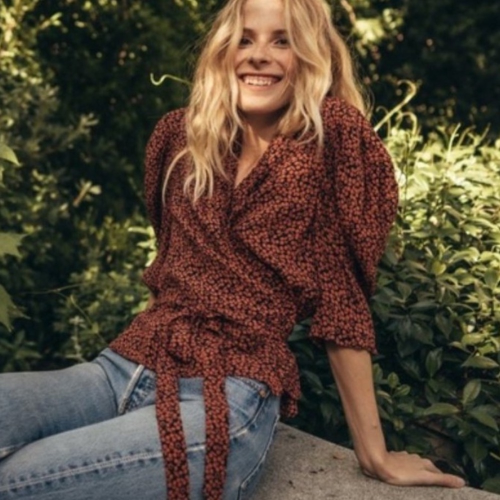Doen | Cherry Print Amaranta Top | M